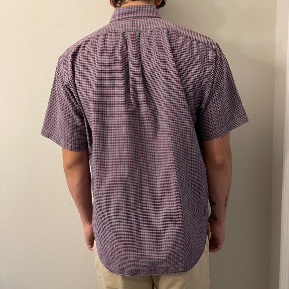 Ralph Lauren Blake Collection Men's Large 100% Cotton Plaid Short Sleeve Shirt - Picture 2 of 6